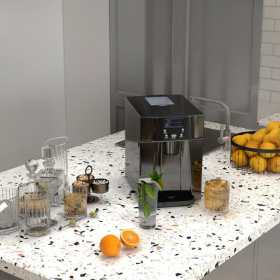 Countertop Ice Maker and Water Dispenser with 3L Tank and Fast Cube Making Black