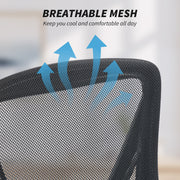 Ergonomic Mesh Office Chair With Adjustable Height And Flip Up Arms For Home Desk Black AOSOM