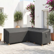 V Shaped Outdoor Furniture Cover Waterproof for Corner Sofa with Air Vents Black Outsunny