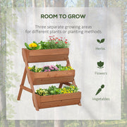 3 Tier Wooden Raised Garden Bed Kit For Growing Vegetables Herbs And Flowers Outdoors