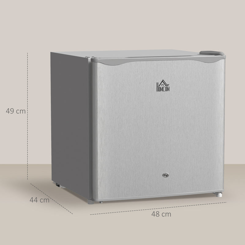 46 Litre Lockable Countertop Fridge Grey Compact Mini Cooler by HOMCOM
