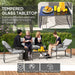 4 Piece Patio Dining Set with Cushions in Black and Light Grey by Outsunny