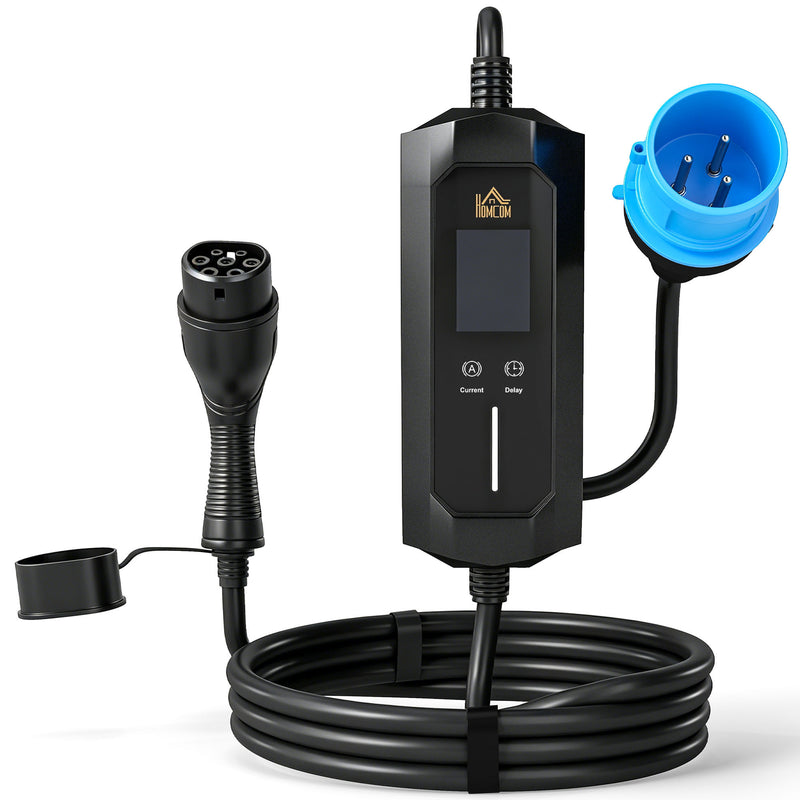 Portable Type 2 EV Charger for Easy Home Car Charging with 10m Cable Black