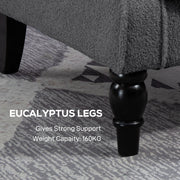 Retro Wingback Armchair with Soft Teddy Fleece Upholstery for Living Room Comfort Grey