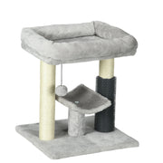 Cat Tree Tower With Scratching Posts Bed Perch Self Groomer And Toy For Indoor Cats Grey