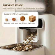 Automatic Cat Feeder with Timed Meals and Portion Control for Cats White Grey AOSOM