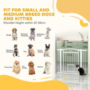Tall Pet Safety Gate with Door 77cm High Adjustable 76-104cm for Stairs and Doorways by PawHut