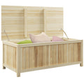172L Outdoor Wooden Storage Box For Garden Tools And Cushions, Natural Wood AOSOM