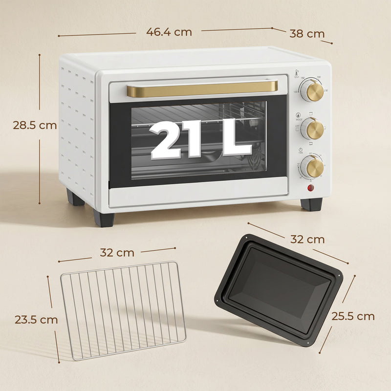 Compact Countertop Mini Oven for Small Kitchens with Easy Clean Tray White