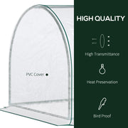 Set of 2 Clear Tunnel Greenhouses with Roll-up Door Steel Frame and Plastic Cover by Outsunny
