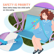 Fairy Themed Kids Garden Swing Seat For Two With Adjustable Canopy And Safety Harnesses