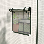 Walk In PE Greenhouse Cover Replacement With Roll Up Door And Windows For Garden, White