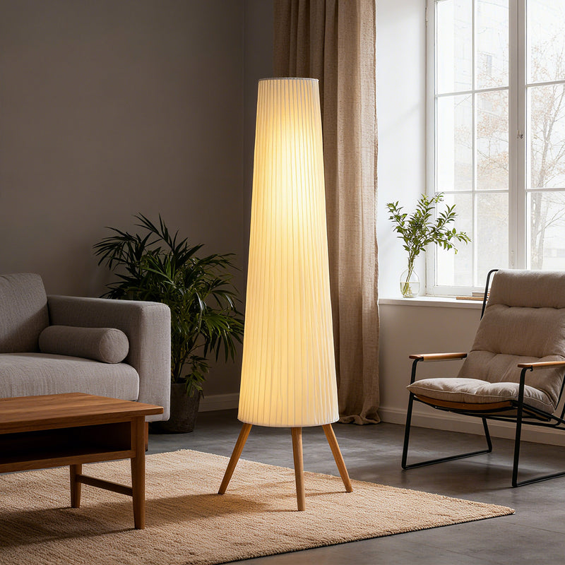 Dimmable Tripod Floor Lamp with Foot Switch for Living Room and Bedroom Lighting White AOSOM