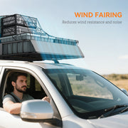 Steel Roof Rack Cargo Basket With Wind Fairing For Cars and SUVs 90kg Capacity, Black