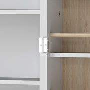 Kitchen Pantry Cupboard with Adjustable Shelves for Easy Organisation White and Wood AOSOM