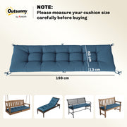 Sun Lounger Cushion for Outdoor Comfort with Water-Repellent UV Protection Blue Outsunny