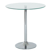 Round Glass Dining Table with Steel Base Ideal for Small Spaces and Modern Homes Black