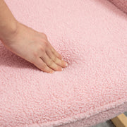 Pink Soft Fleece Wingback Rocking Chair Comfortable Elegant Design by HOMCOM