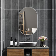 Round Tempered Glass Bathroom Wall Mirror 60cm Ideal for Small Spaces, Silver Tone
