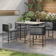 4 Seater Rattan Cube Garden Furniture Set with Cushions Charcoal Grey by Outsunny