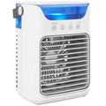 Desk Fan with Cooling Mist Humidifier and Colour Changing Light for Bedrooms or Offices White AOSOM