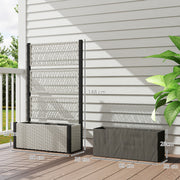 Grey Wooden Garden Planter Box with Trellis for Climbing Plants and Flowers by Outsunny