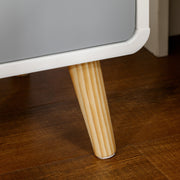 Set of 2 Wooden Bedside Tables With Drawer for Bedroom Storage Scandinavian Style White