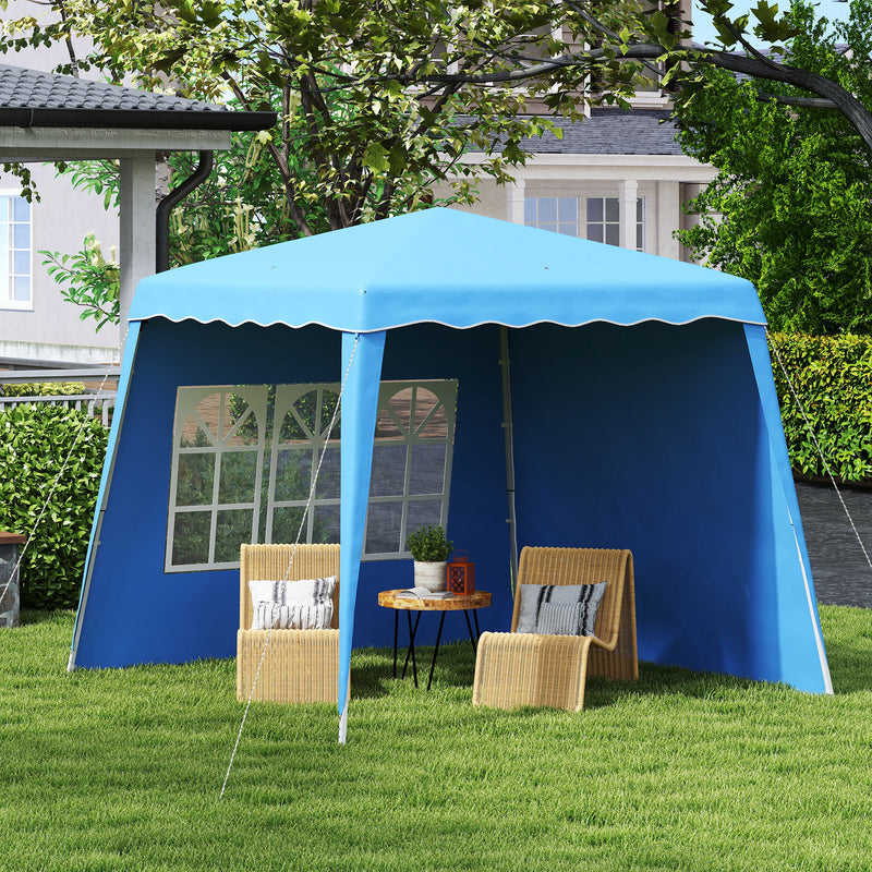 Blue 2.4 x 2.4m UV50+ Pop Up Gazebo for Garden and Outdoor Events by Outsunny
