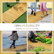 Wooden Roll Out Garden Pathway for Clean Walkways on Grass or Gravel Yellow AOSOM