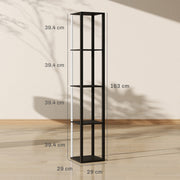 Modern LED Floor Lamp With Storage Shelves And Remote Control For Living Room Black