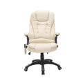 Massage Office Chair with Heat and Adjustable Recline for All Day Comfort Beige