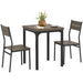 Three Piece Compact Dining Set with Grey Wood Grain Finish by HOMCOM