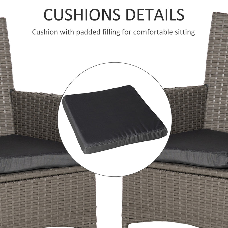 Grey Rattan Garden Armchairs Set of 4 With Cushions Ideal for Outdoor Relaxing