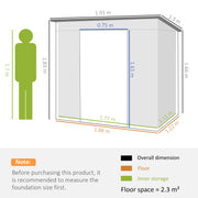 Grey 4x6ft Galvanised Metal Garden Shed With Locking Door by Outsunny