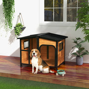 Wooden Dog Kennel with Removable Floor Openable Roof and Large Window Yellow by PawHut