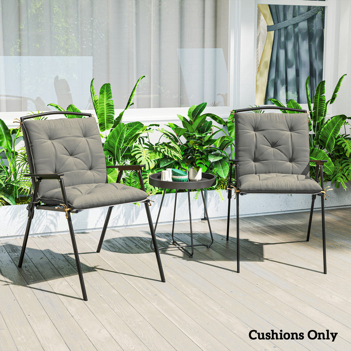 Set of Two Light Grey Outdoor Seat Cushions Weather Resistant by Outsunny