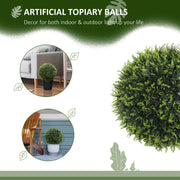 Set of 2 Artificial Topiary Balls 45cm UV Protected Fake Plants for Indoor Outdoor Decor by HOMCOM