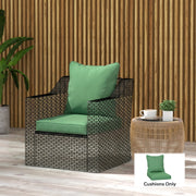Garden Chair Cushion Set for Lasting Outdoor Comfort with Removable Washable Covers Green Outsunny