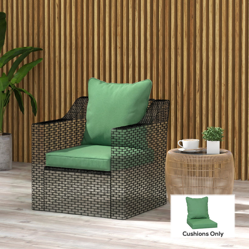 Garden Chair Cushion Set for Lasting Outdoor Comfort with Removable Washable Covers Green Outsunny