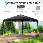 3x3m Black Pop Up Gazebo With Carrying Bag For Outdoor Events by Outsunny