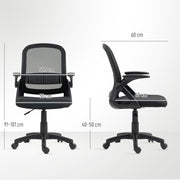 Ergonomic Mesh Office Chair With Lumbar Support and Flip Up Arms for Home or Office Black