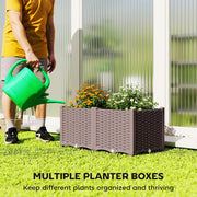Modular Raised Garden Bed for Easy Planting on Patios and Balconies, Brown Outsunny