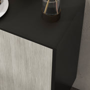 Kitchen Sideboard Storage Cabinet With Adjustable Shelves Ideal for Living Room, Black