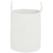 36L Cotton Rope Laundry Basket With Handles Ideal For Bedroom Or Bathroom, Cream White