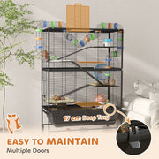 5 Tier Large Hamster Cage with Deep Tray and Storage Shelf for Rats and Gerbils by PawHut