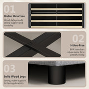 King Size Ottoman Storage Bed Frame with USB Charging and LED Lighting Dark Grey AOSOM