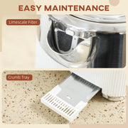 Electric Kettle and 4 Slice Toaster Set with Rapid Boil and Browning Control, White