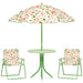 4 Piece Kids Garden Table and Chair Set with Adjustable Parasol Foldable Design Green by AIYAPLAY