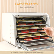 Six Tray Food Dehydrator 35-70 Degrees Centigrade Adjustable Temperature White by HOMCOM