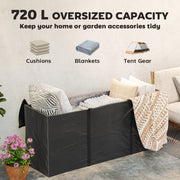 Black 720L Waterproof Garden Cushion Storage Bag for Outdoor Furniture by Outsunny
